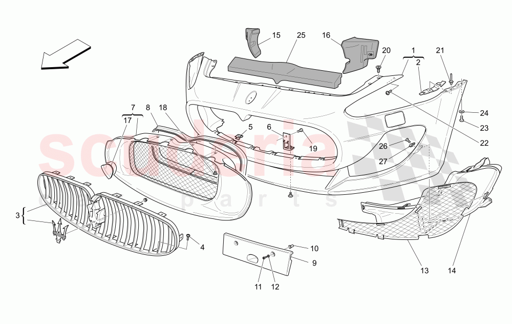 FRONT BUMPER of Maserati Maserati GranCabrio (2013-2015) MC