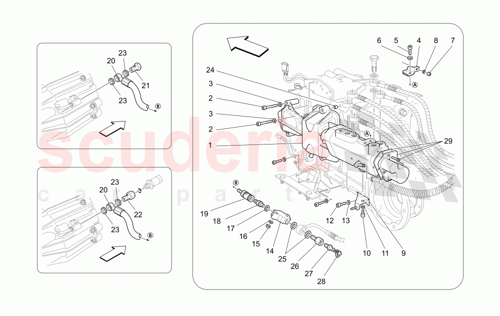 ACTUATION HYDRAULIC PARTS FOR F1 GEARBOX of Maserati Maserati Quattroporte (2003-2007) DuoSelect