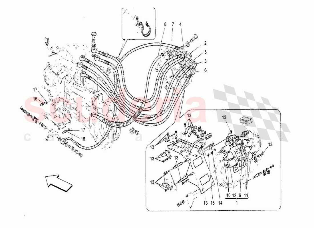 Gearbox Activation Hydraulics; Power Unit of Maserati Maserati GranTurismo MC Stradale