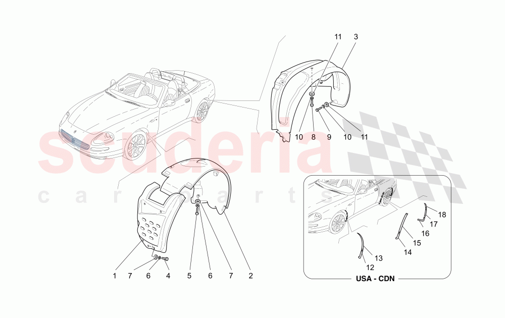 WHEELHOUSE AND LIDS of Maserati Maserati 4200 Spyder (2005-2007) CC