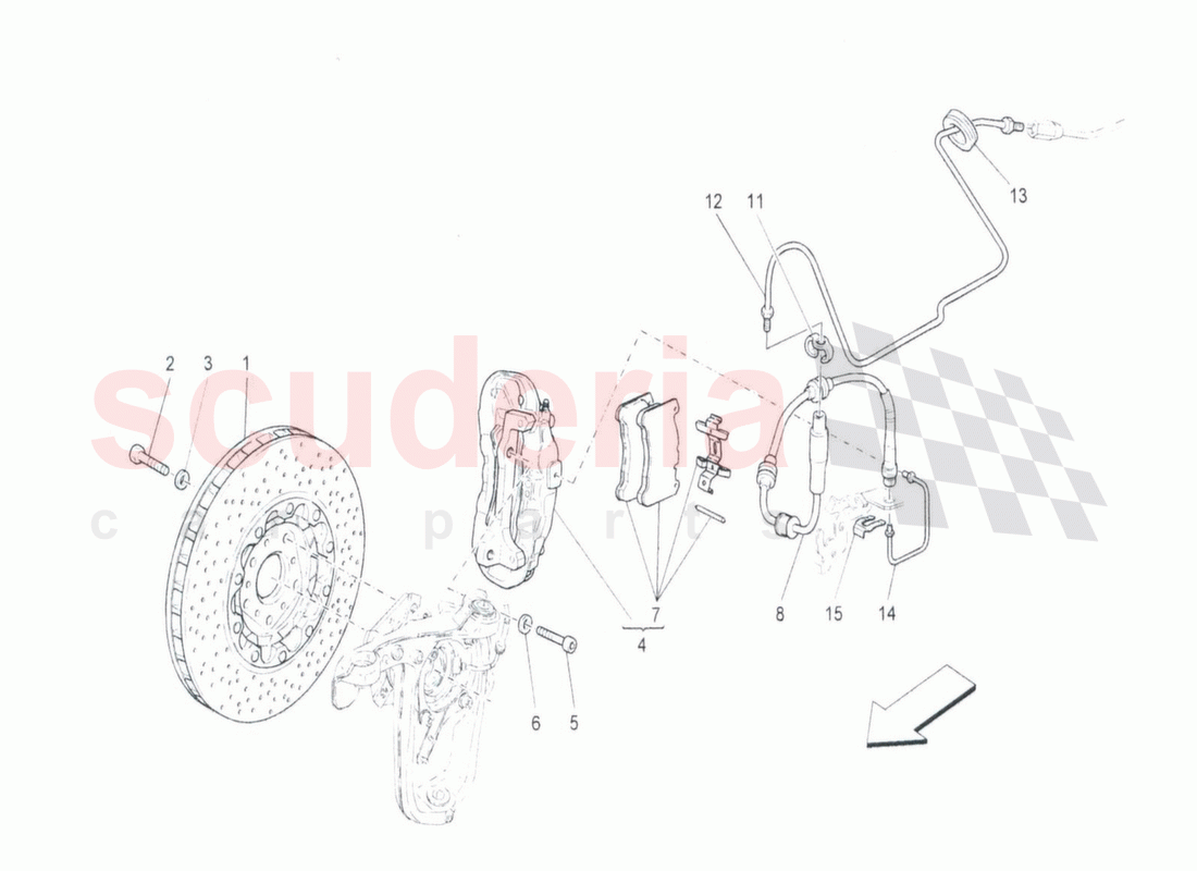 Braking Devices on Front Wheels of Maserati Maserati GranTurismo MC Stradale