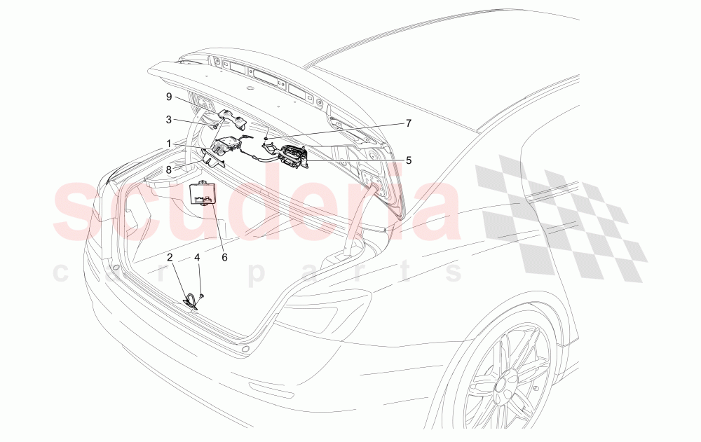 REAR LID OPENING CONTROL (Available with: POWER LIFTGATE WITH KICK SENSOR) of Maserati Maserati Ghibli (2017+) Diesel