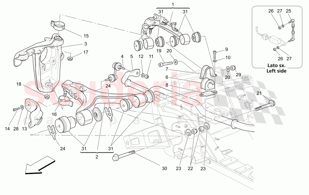 FRONT SUSPENSION of Maserati Maserati GranCabrio (2013+)