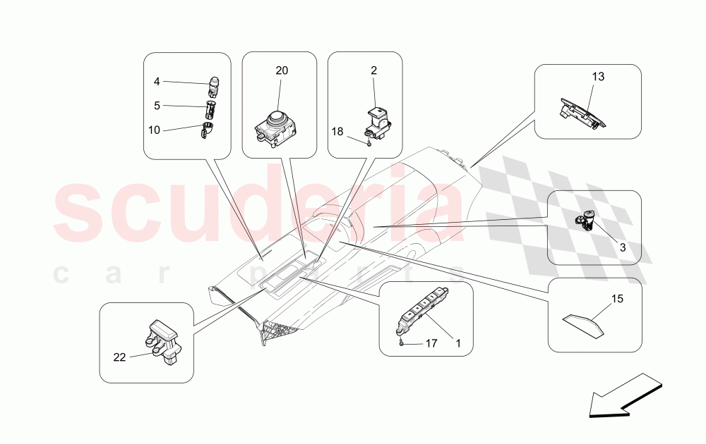CENTRE CONSOLE DEVICES of Maserati Maserati Ghibli (2017+) S Q4