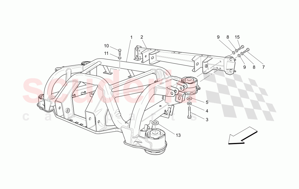 REAR CHASSIS of Maserati Maserati GranTurismo (2007-2010) Auto