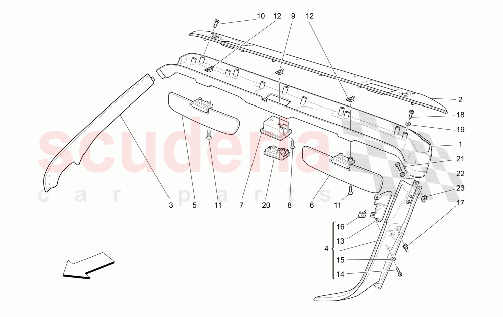 ROOF PANEL UPHOLSTERY AND ACCESSORIES of Maserati Maserati GranSport Spyder (2005-2007)