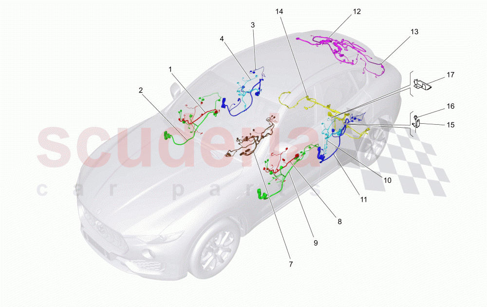 MAIN WIRING (Not available with: CENTRALIZED ELECTRICAL LOCKING) of Maserati Maserati Levante (2017+) Diesel