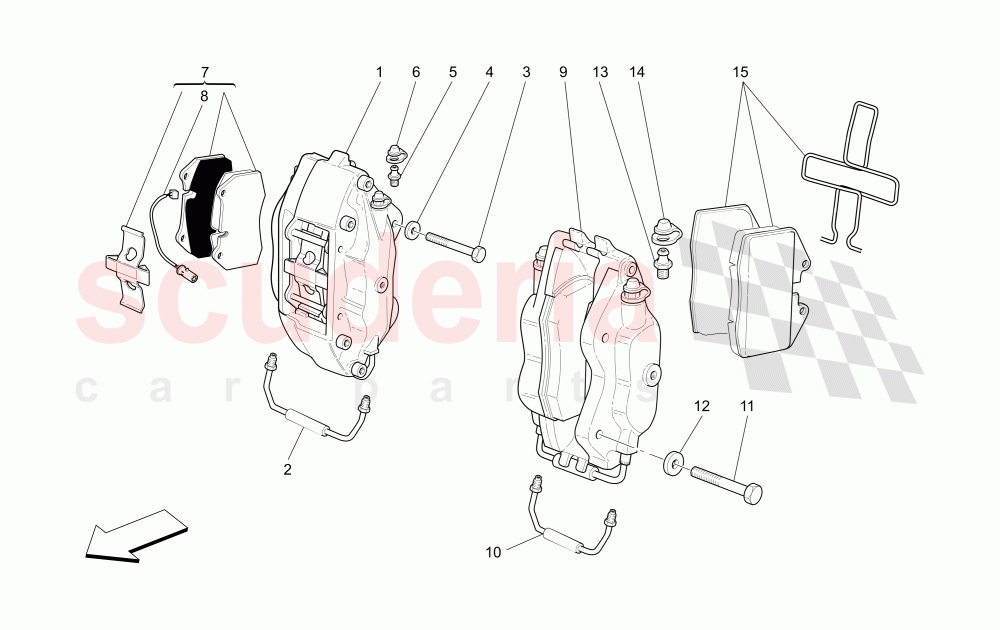 BRAKING DEVICES ON WHEELS of Maserati Maserati 4200 Coupe (2002-2004) GT