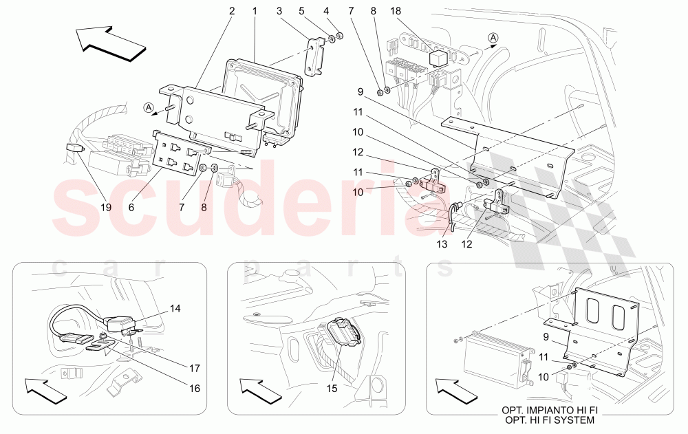 TRUNK COMPARTMENT CONTROL UNITS (R.H. Side) of Maserati Maserati 4200 Coupe (2002-2004) CC