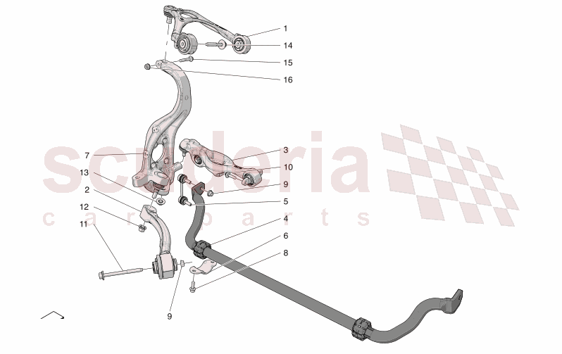 FRONT SUSPENSION of Maserati Maserati GranTurismo M189 MODENA  AUTOMATIC 4WD 3.0 BT V6 490 HP