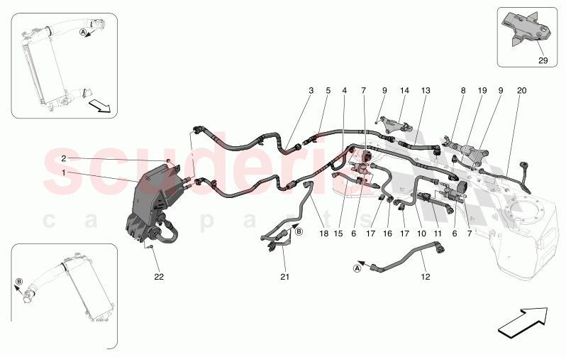 FUEL VAPOUR RECIRCULATION SYSTEM of Maserati Maserati MC20 Leggenda Automatic 3.0 BT V6 2WD 630HP