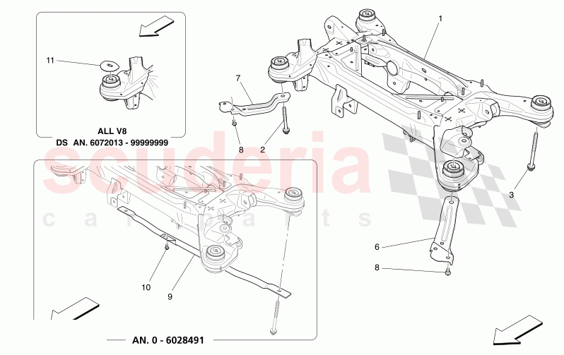 REAR CHASSIS of Maserati Maserati Levante Modena Automatic 3.0 BT V6 4WD 350HP