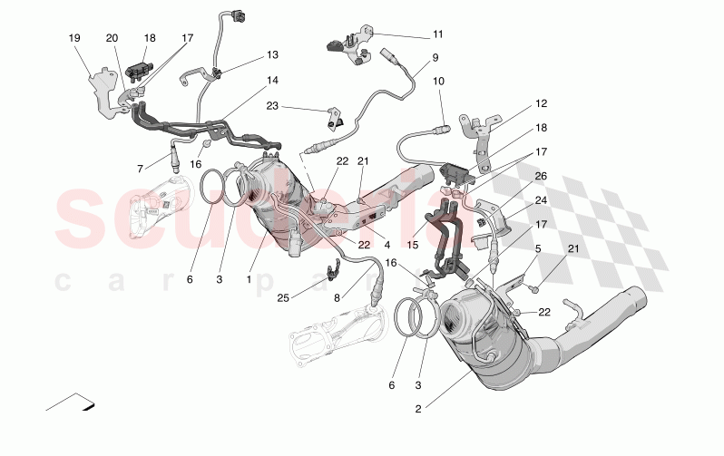 PRE-CATALYTIC CONVERTERS AND CATALYTIC CONVERTERS of Maserati Maserati Grecale Trofeo Automatic 3.0 BT V6 530HP