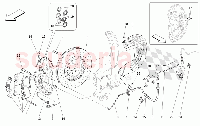BRAKING DEVICES ON FRONT WHEELS of Maserati Maserati Levante Modena Automatic 3.0 BT V6 4WD 430HP