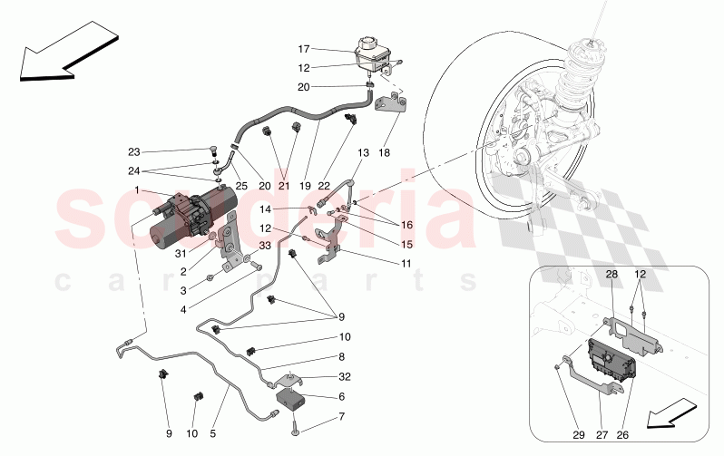HYDRAULIC SYSTEM FRONT AXLE LIFT of Maserati Maserati MC20 Leggenda Automatic 3.0 BT V6 2WD 630HP