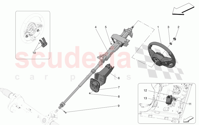 STEERING COLUMN AND STEERING WHEEL UNIT of Maserati Maserati Grecale Modena Automatic 2.0 T4 4WD 250HP MHEV