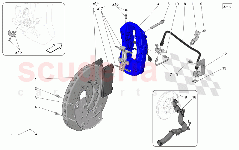 BRAKING DEVICES ON FRONT WHEELS of Maserati Maserati MC20 GT2 Stradale  Automatic 3.0 BT V6 2WD 630HP - 640HP