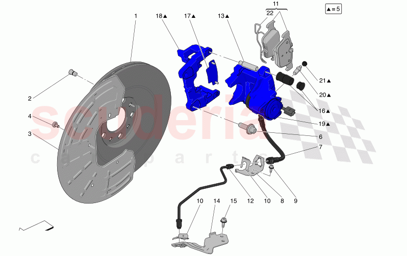 BRAKING DEVICES ON REAR WHEELS of Maserati Maserati Grecale Modena Automatic 2.0 T4 4WD 330HP MHEV