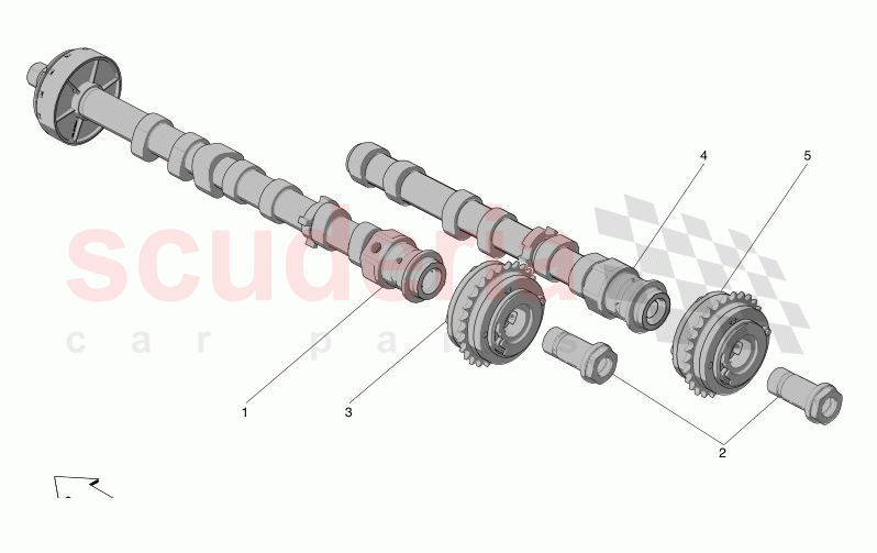 RH CYLINDER HEAD CAMSHAFTS of Maserati Maserati GranTurismo M189 MODENA  AUTOMATIC 4WD 3.0 BT V6 490 HP