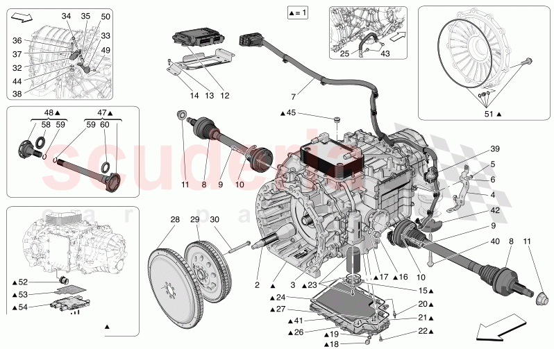 GEARBOX HOUSINGS of Maserati Maserati MC20 Automatic 3.0 BT V6 2WD 630HP