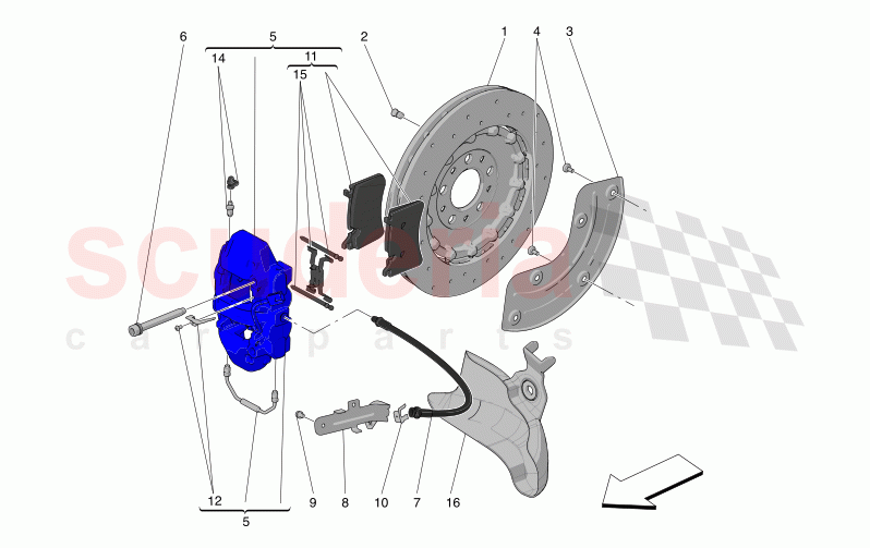 BRAKING DEVICES ON REAR WHEELS of Maserati Maserati MC20 Leggenda Automatic 3.0 BT V6 2WD 630HP