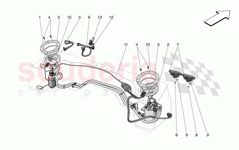 FUEL PUMPS AND CONNECTION LINES of Maserati Maserati MC20 Automatic 3.0 BT V6 2WD 630HP
