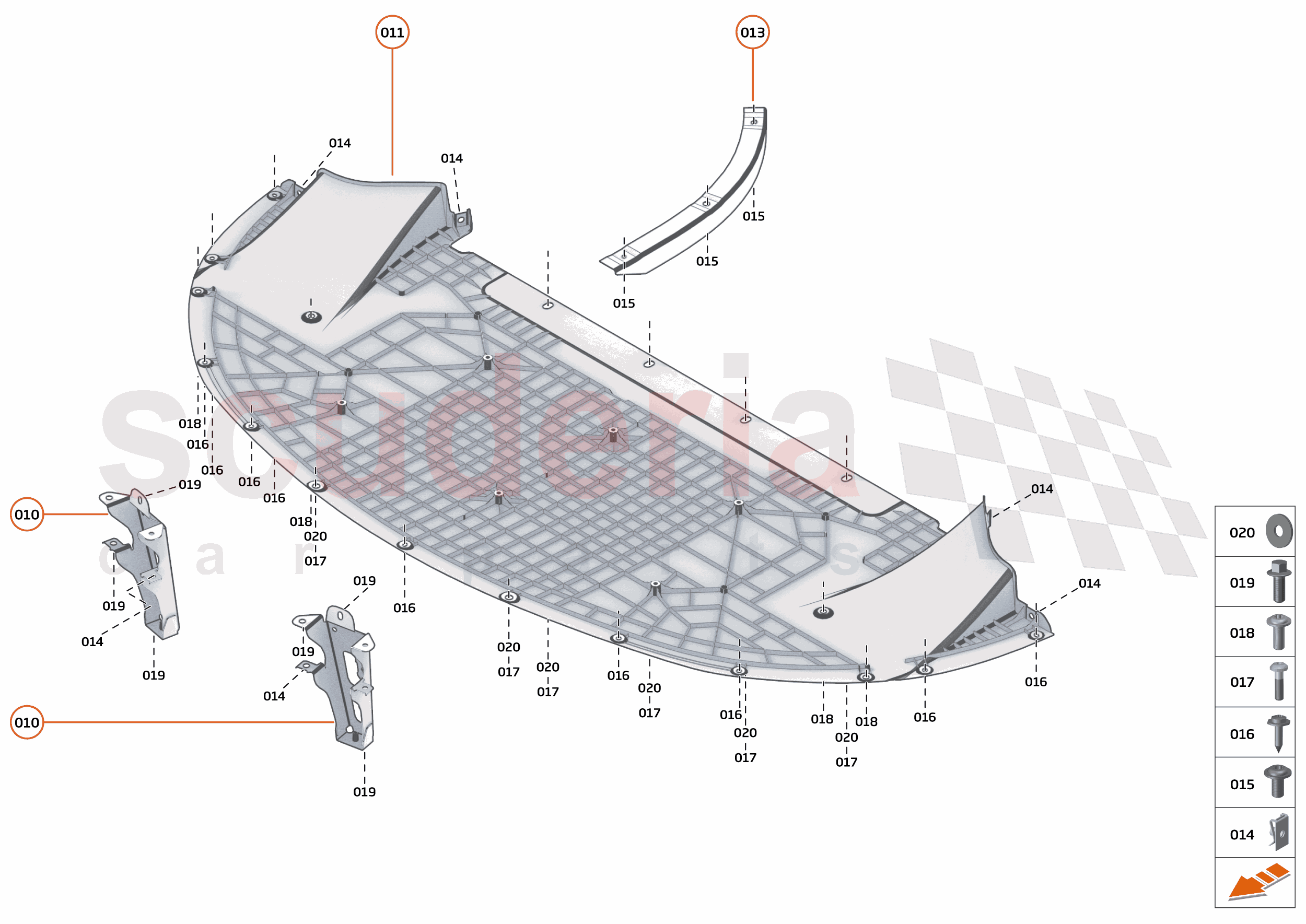 14 - DUCTS, VENTS AND FLOORS - 14.3 - FRONT NON-STRUCTURAL FLOORS of McLaren McLaren McLaren 765LT