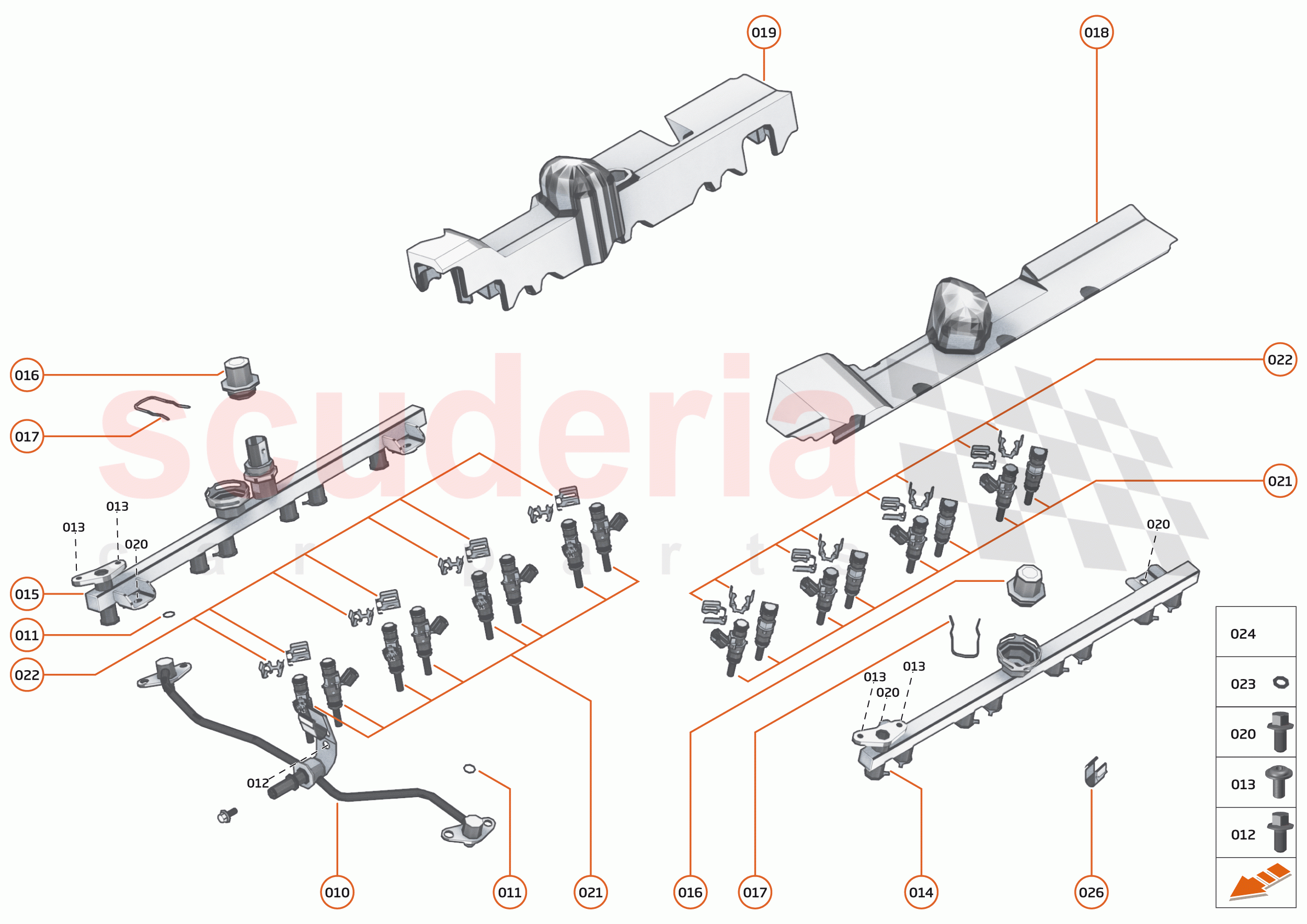 33 - ENGINE - 33.7 - FUEL RAIL & INJECTORS of McLaren McLaren 720S Spider