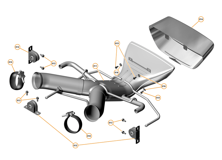 43 - EXHAUST - 43.2 - MUFFLER & TAIL PIPES of McLaren McLaren Ultimate Series McLaren P1 Coupe