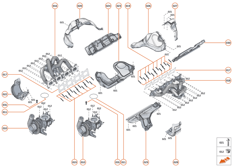 21 - ENGINE - 21.4 - EXHAUST MANIFOLD & TURBOCHARGERS of McLaren McLaren Ultimate Series McLaren Elva