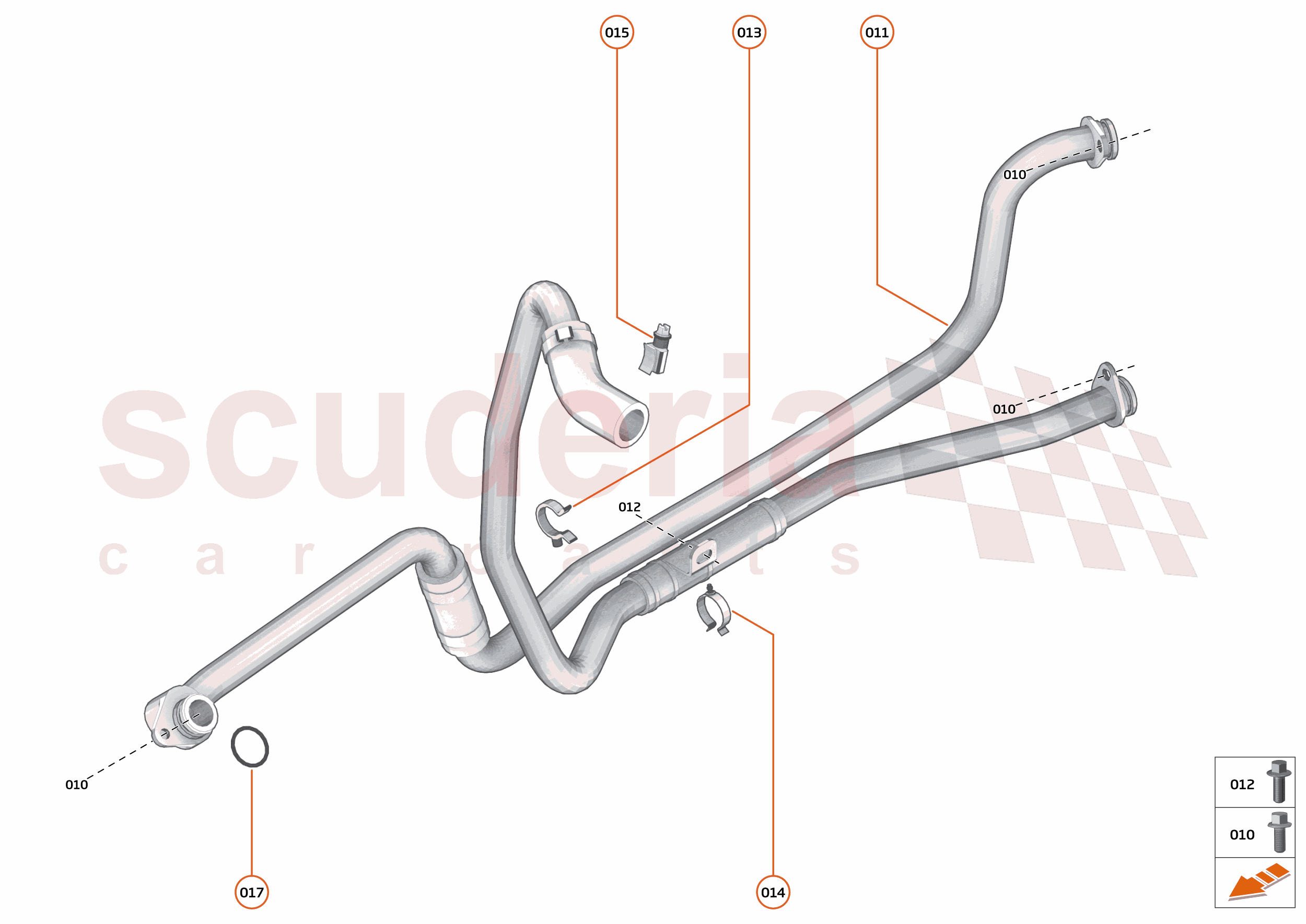 38 - TRANSMISSION COOLING SYSTEMS - 38.1 - TRANS OIL COOLER FEED + RTRN PIPES of McLaren McLaren McLaren 620R