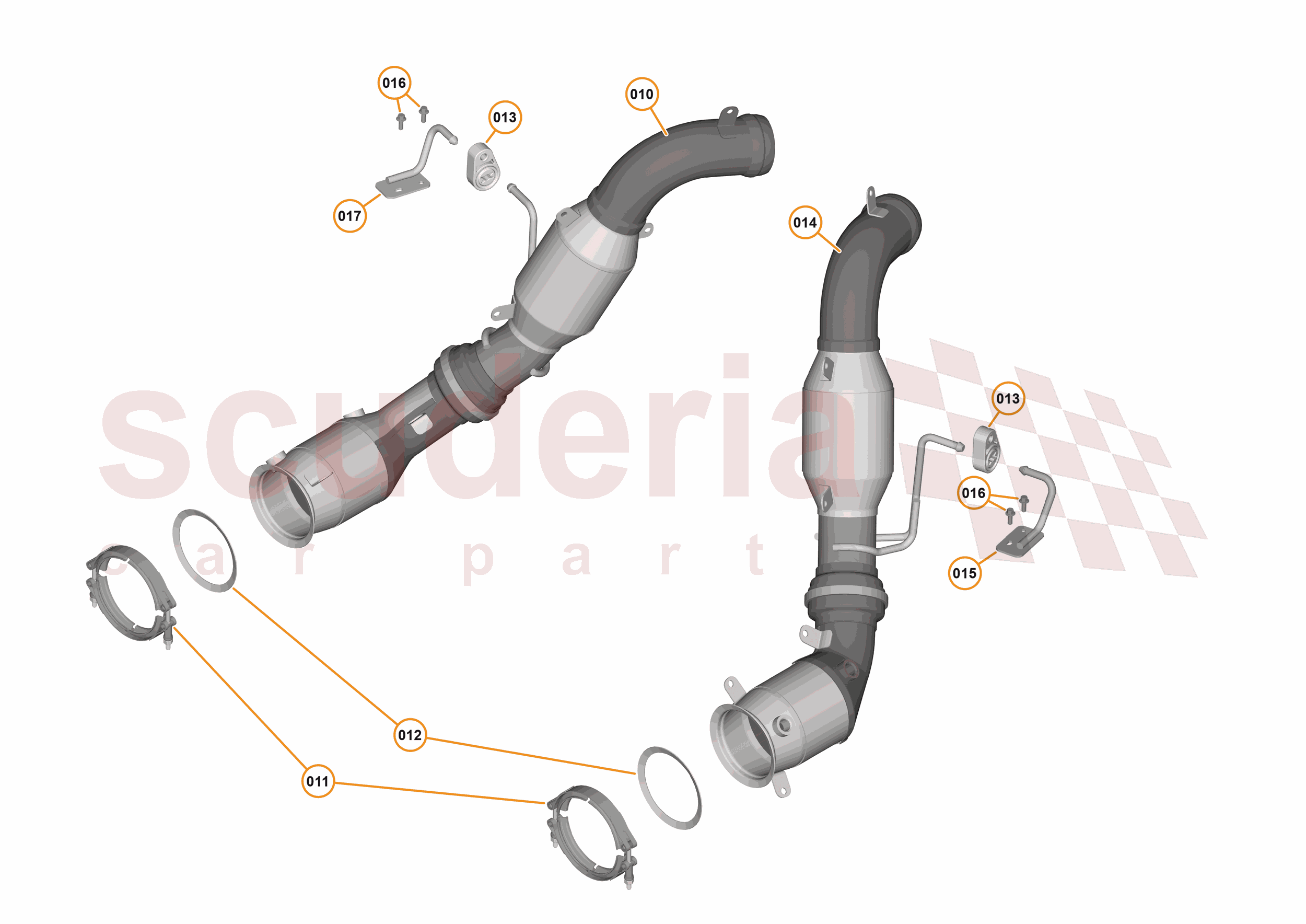 42 - EXHAUST - 42.1 - LINK PIPE / CATALYST ASSEMBLY of McLaren McLaren McLaren 540C Coupe