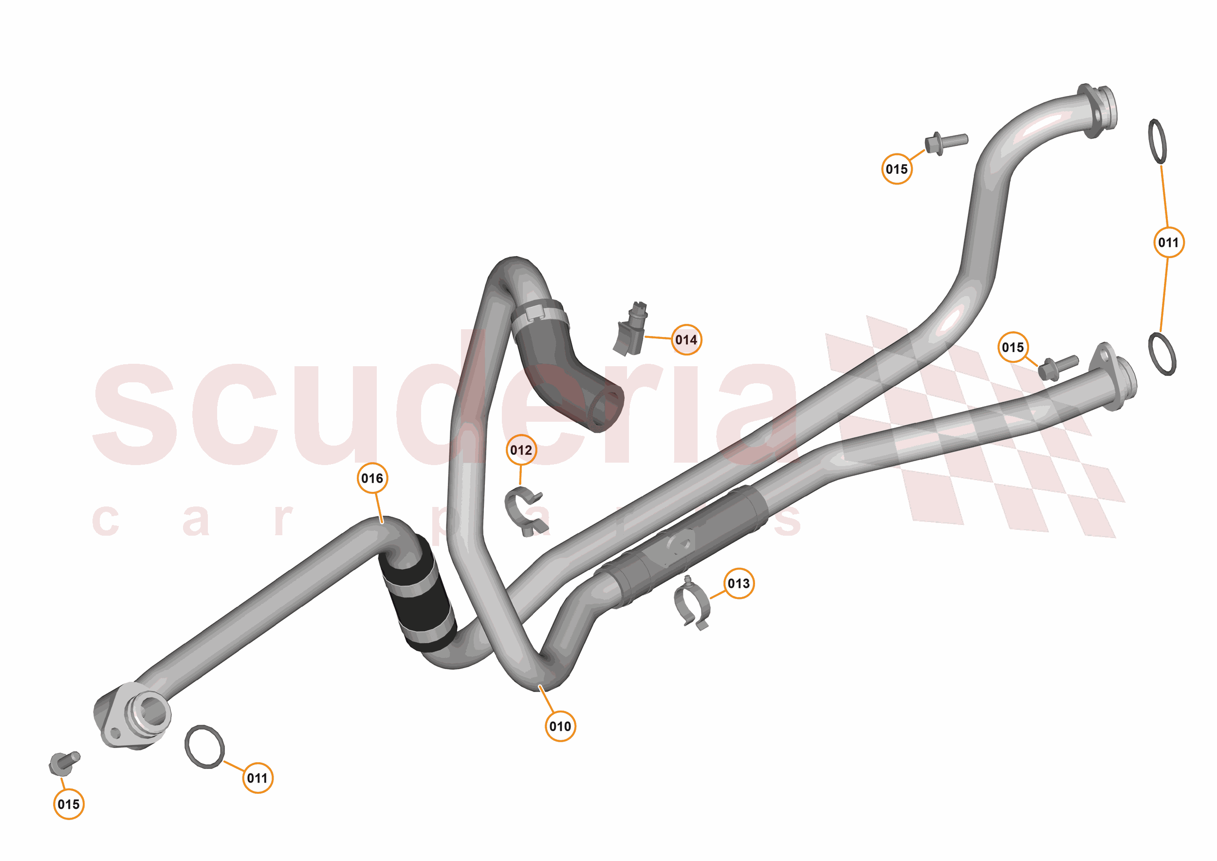 39 - TRANSMISSION COOLING SYSTEMS - 39.1 - TRANS OIL COOLER FEED + RTRN PIPES of McLaren McLaren McLaren 540C Coupe