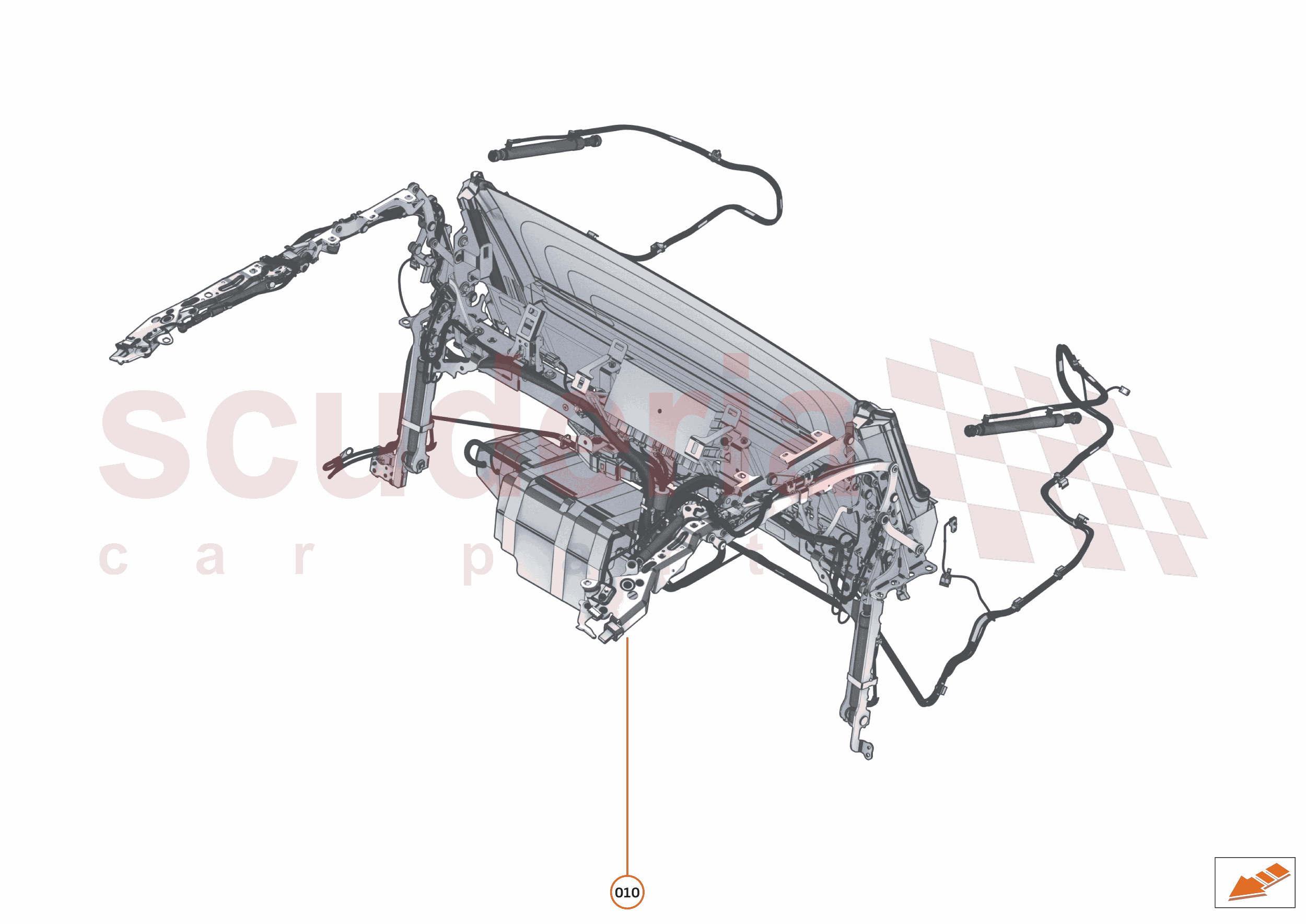 8 - OPENING ROOF SYSTEMS - 8.8 - CONVERTIBLE ROOF ASSEMBLY AND KINEMATIC of McLaren McLaren McLaren 600LT Spider