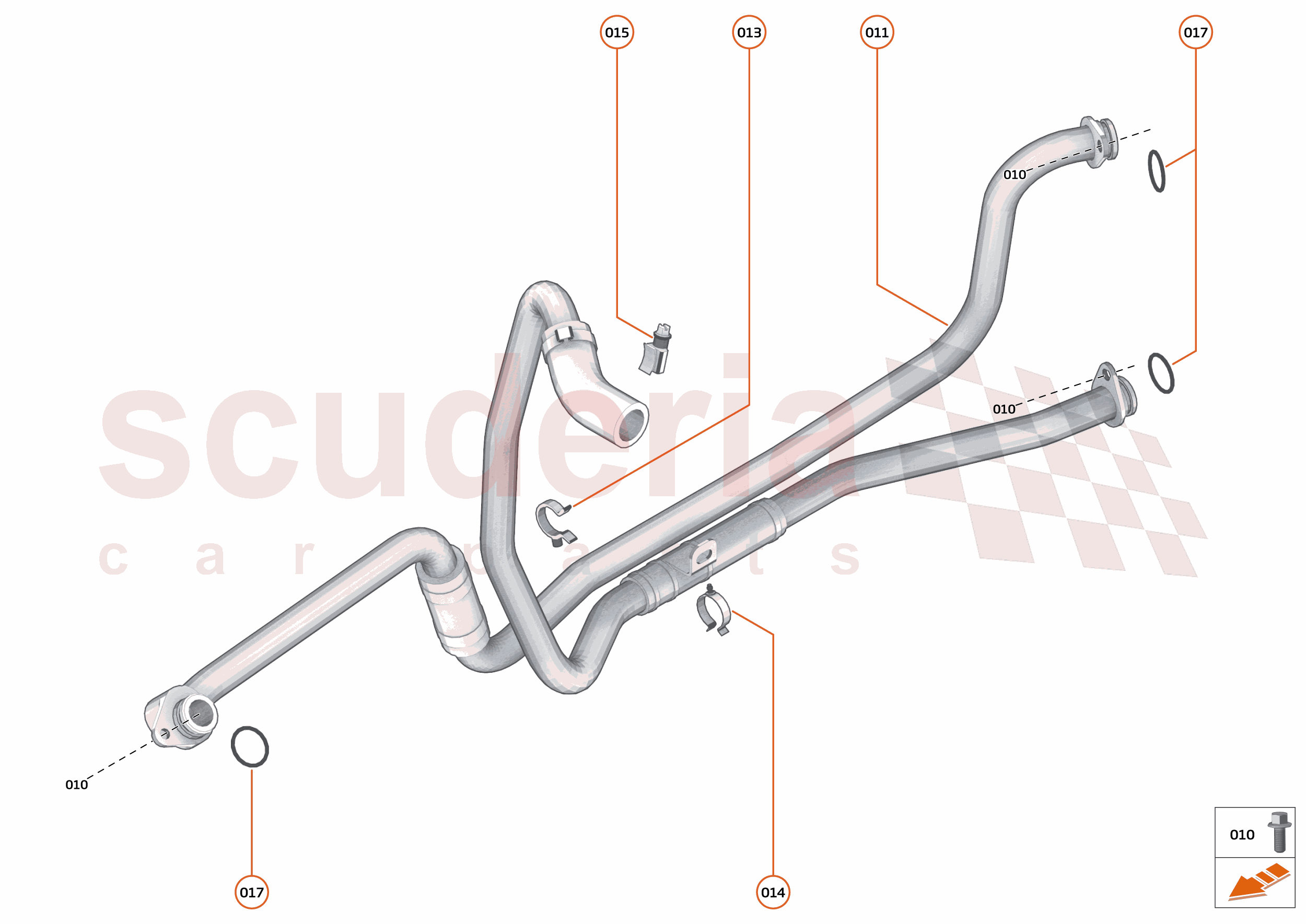 40 - TRANSMISSION COOLING SYSTEMS - 40.1 - TRANS OIL COOLER FEED + RTRN PIPES of McLaren McLaren McLaren 600LT Spider