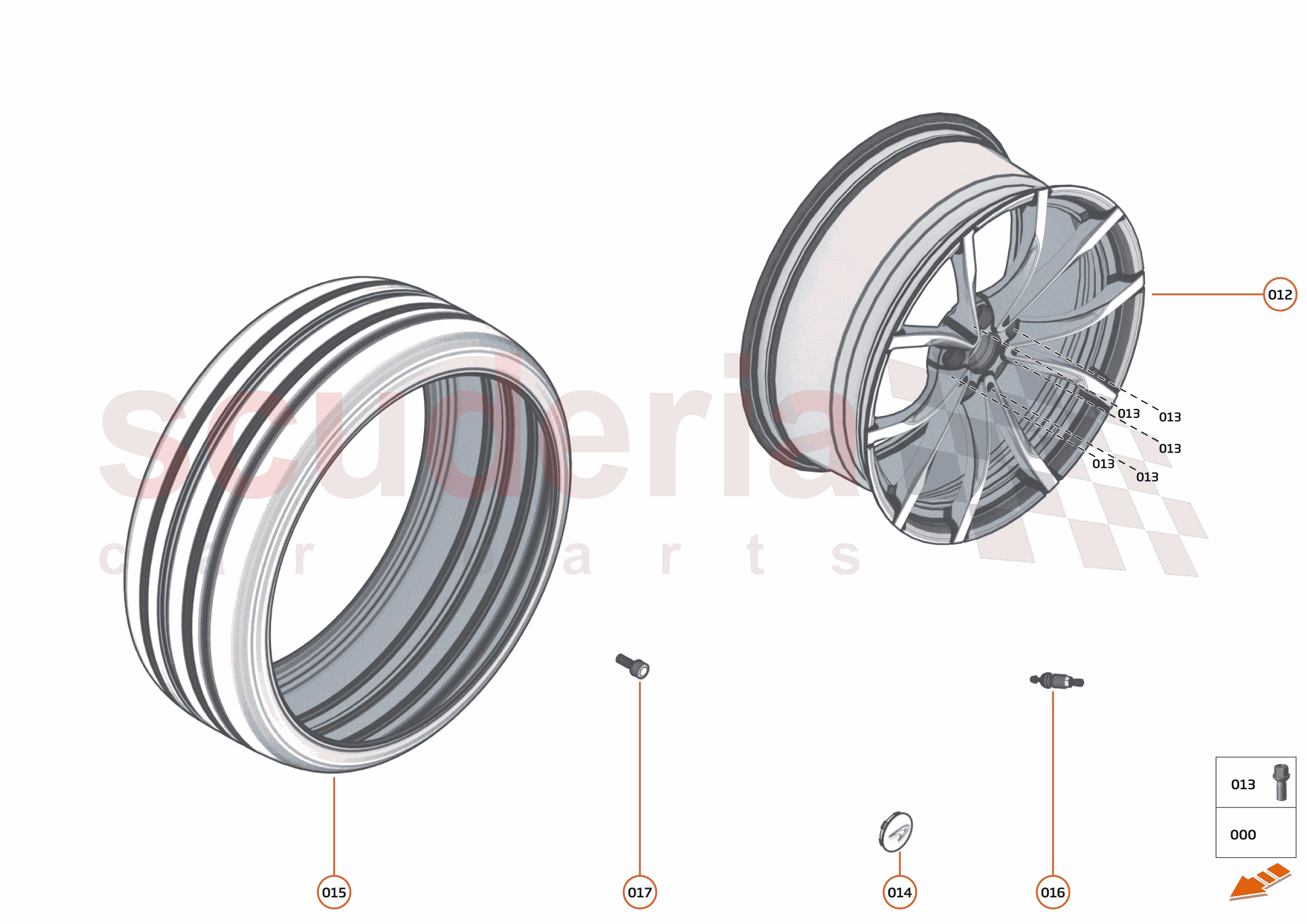 18 - SUSPENSION - 18.13 - WHEEL AND TYRE ASSEMBLIES REAR LEFT of McLaren McLaren McLaren Artura