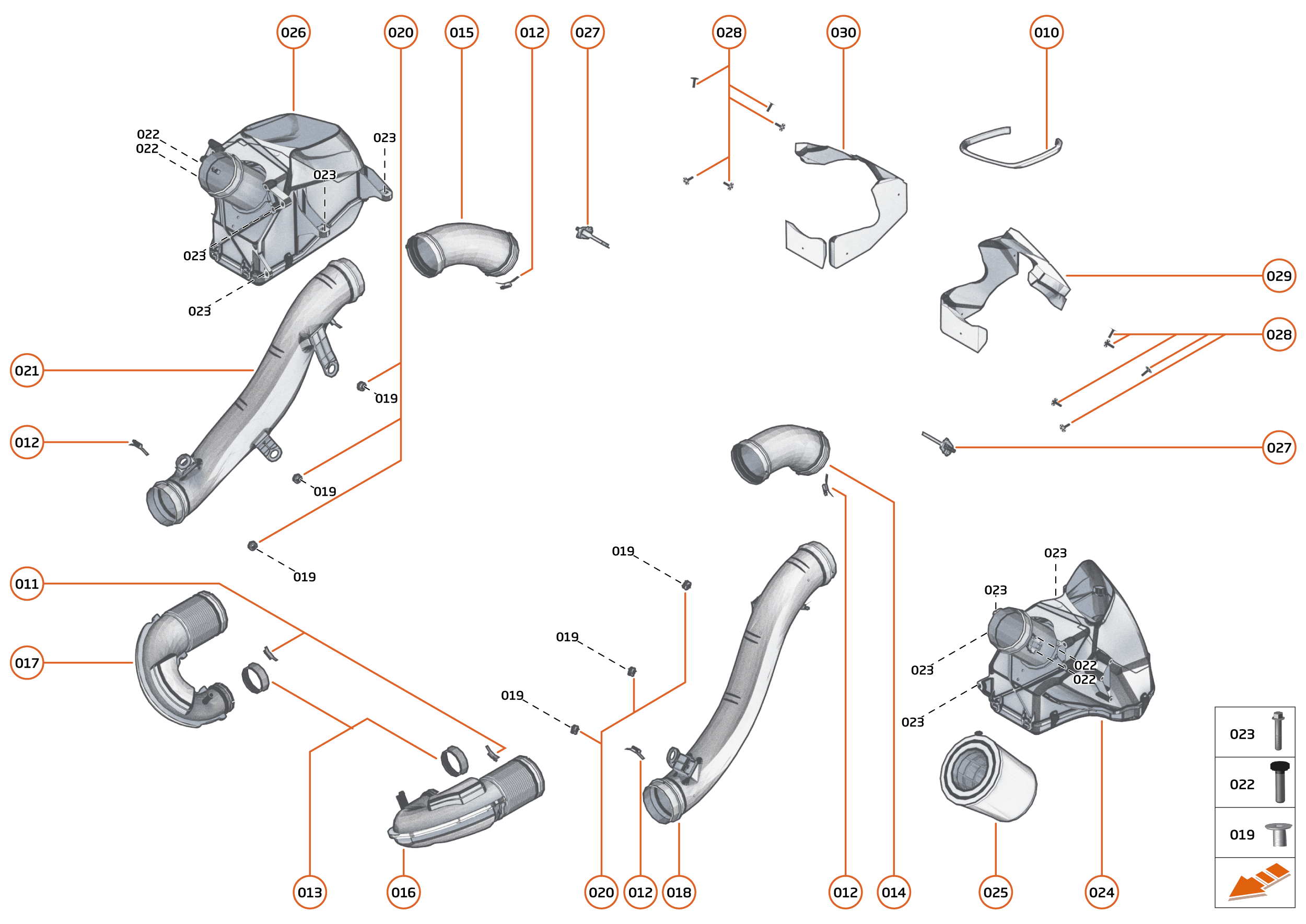 36 - ENGINE AIR SYSTEMS - 36.1 - AIR INTAKE LOW PRESSURE SYSTEM of McLaren McLaren Super Series McLaren 750S Spider