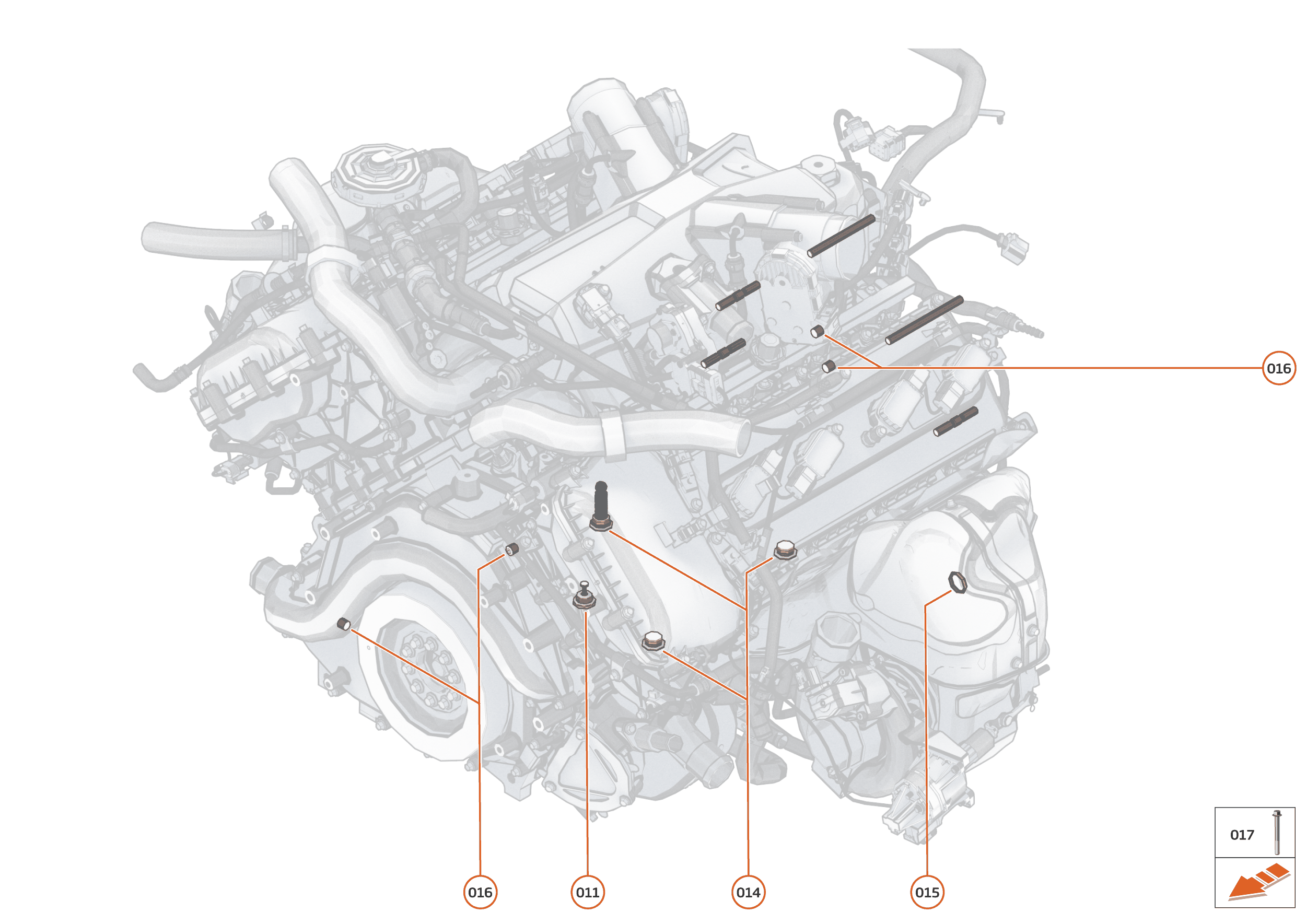 33 - ENGINE - 33.10 - POWER UNIT ASSEMBLY & CYLINDER BLOCK HARDWARE of McLaren McLaren Super Series McLaren 720S Spider