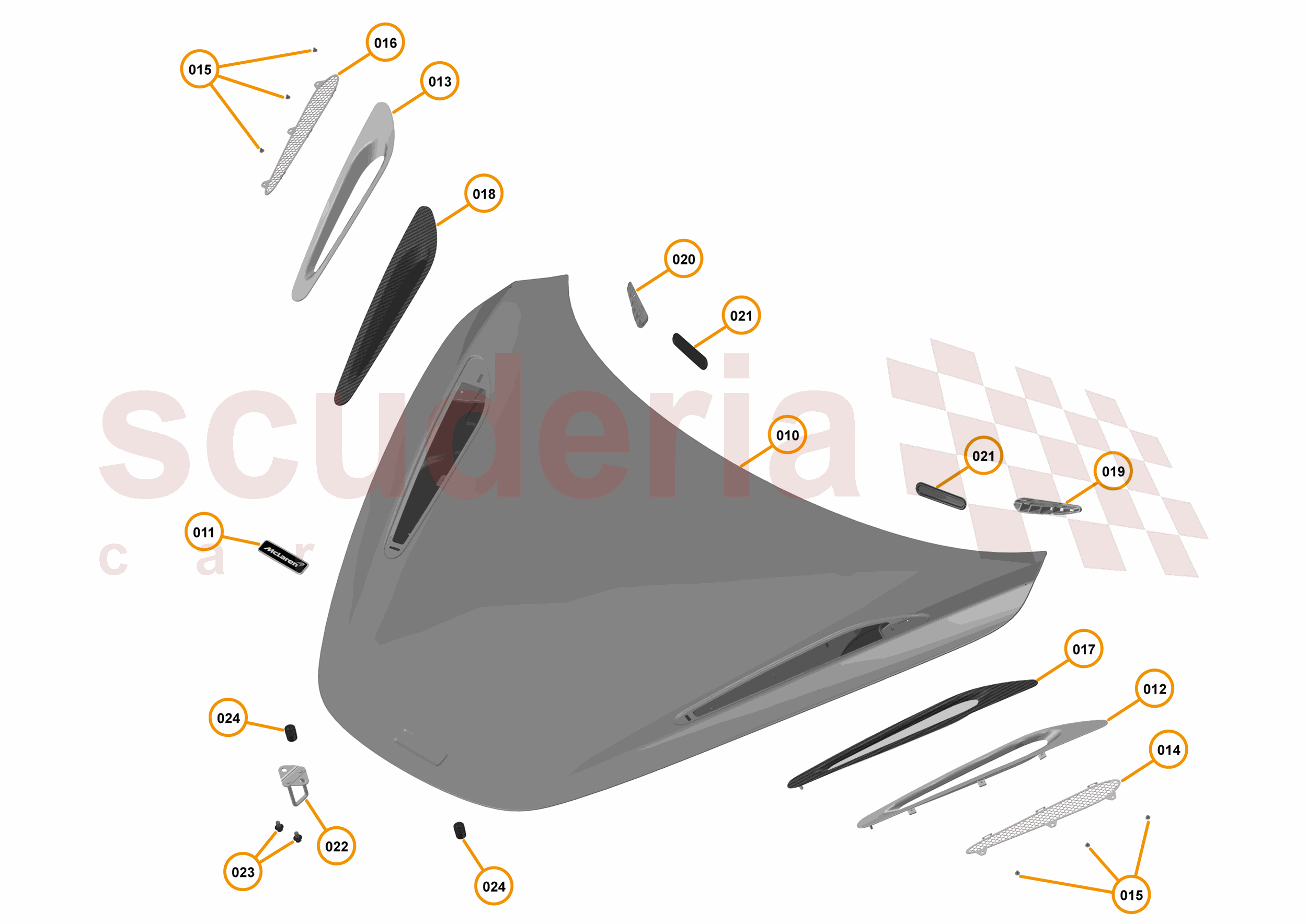 7 - CLOSURES - 7.1 - BONNET STRUCTURE of McLaren McLaren McLaren 720S Coupe