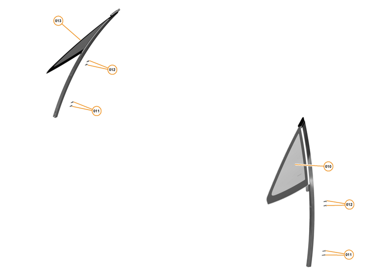 7 - GLAZING - CLOSURES AND DYNAMIC - 7.1 - DOOR GLAZING - FIXED of McLaren McLaren Ultimate Series McLaren P1 Coupe