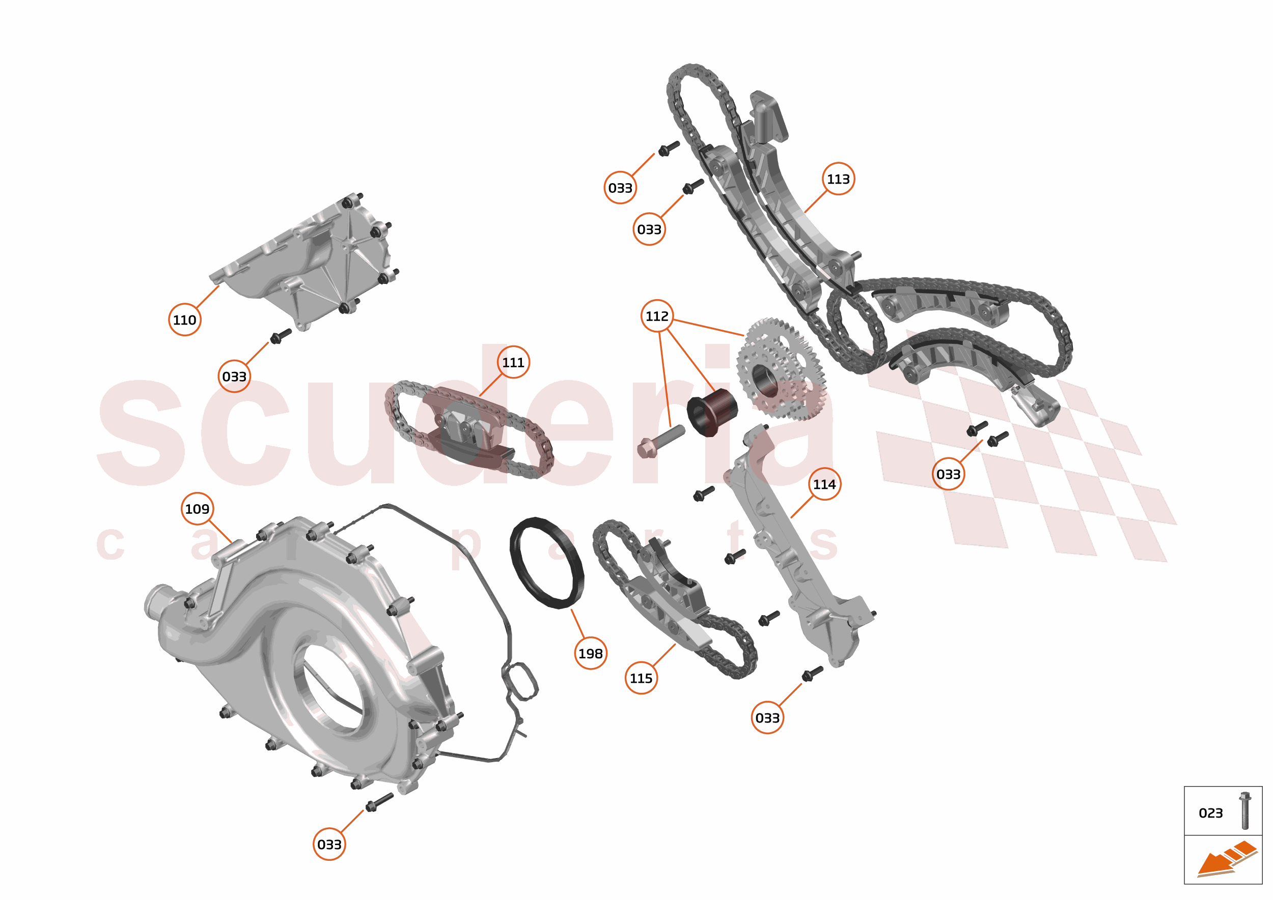 16 - F1 - POWER UNIT - 16.10 - 01 - POWER UNIT - FRONT COVER + TIMING CHAINS of McLaren McLaren McLaren 650S Coupe