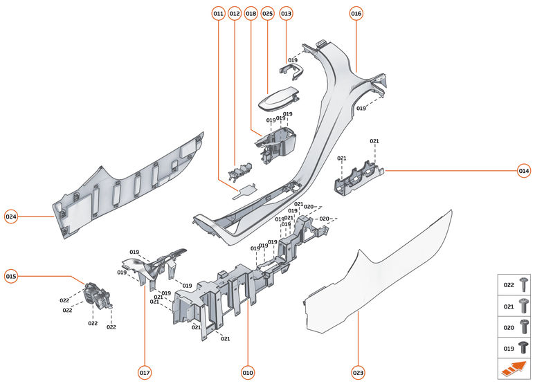 42 - INTERIOR SYSTEMS - 42.3 - ASSY TUNNEL CONSOLE of McLaren McLaren Ultimate Series McLaren Elva