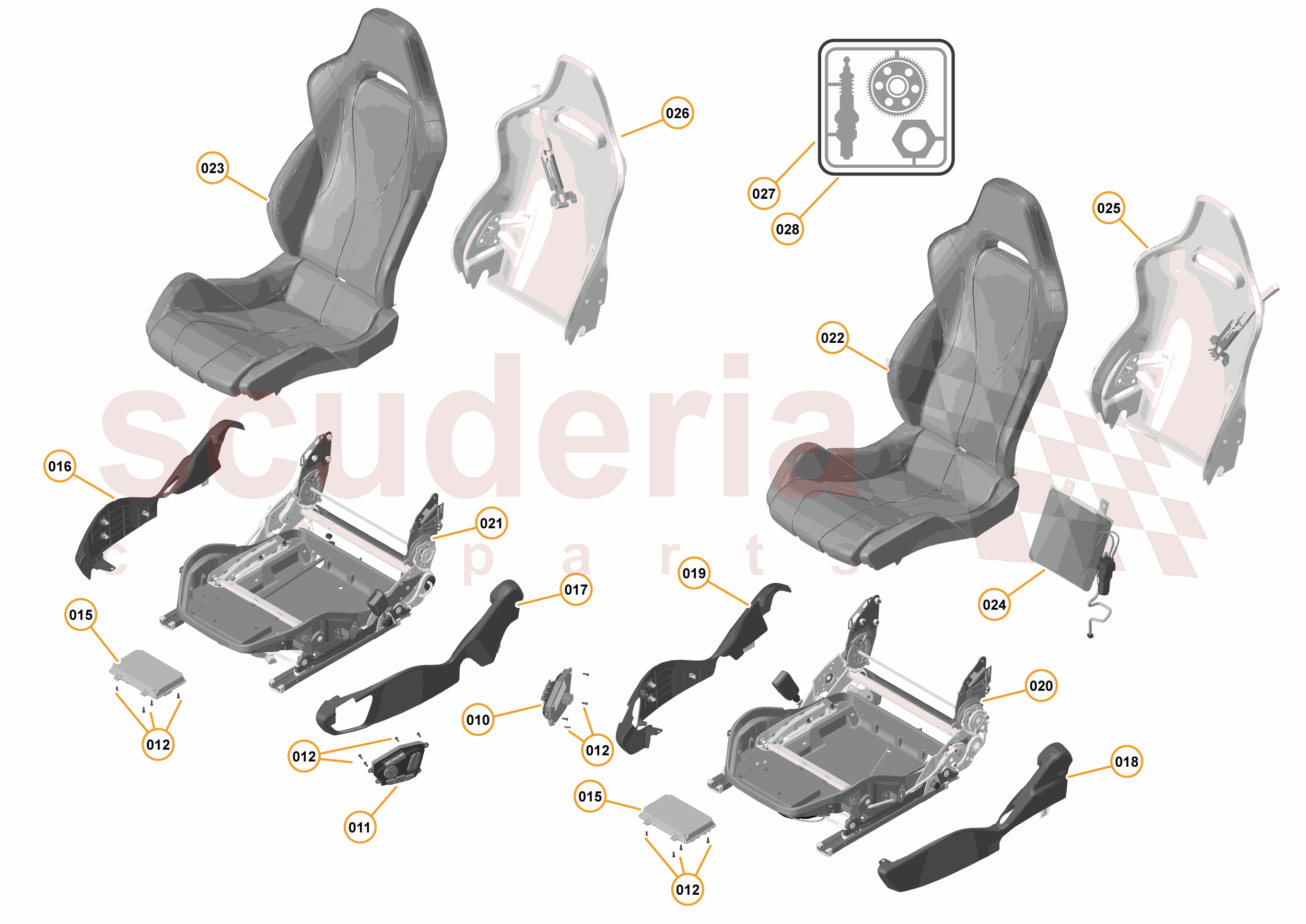 49 - INTERIOR SYSTEMS - 49.11 - SEAT ASSEMBLY - COMPONENTS & HARDWARE - ELECTRIC of McLaren McLaren McLaren 570S Spider