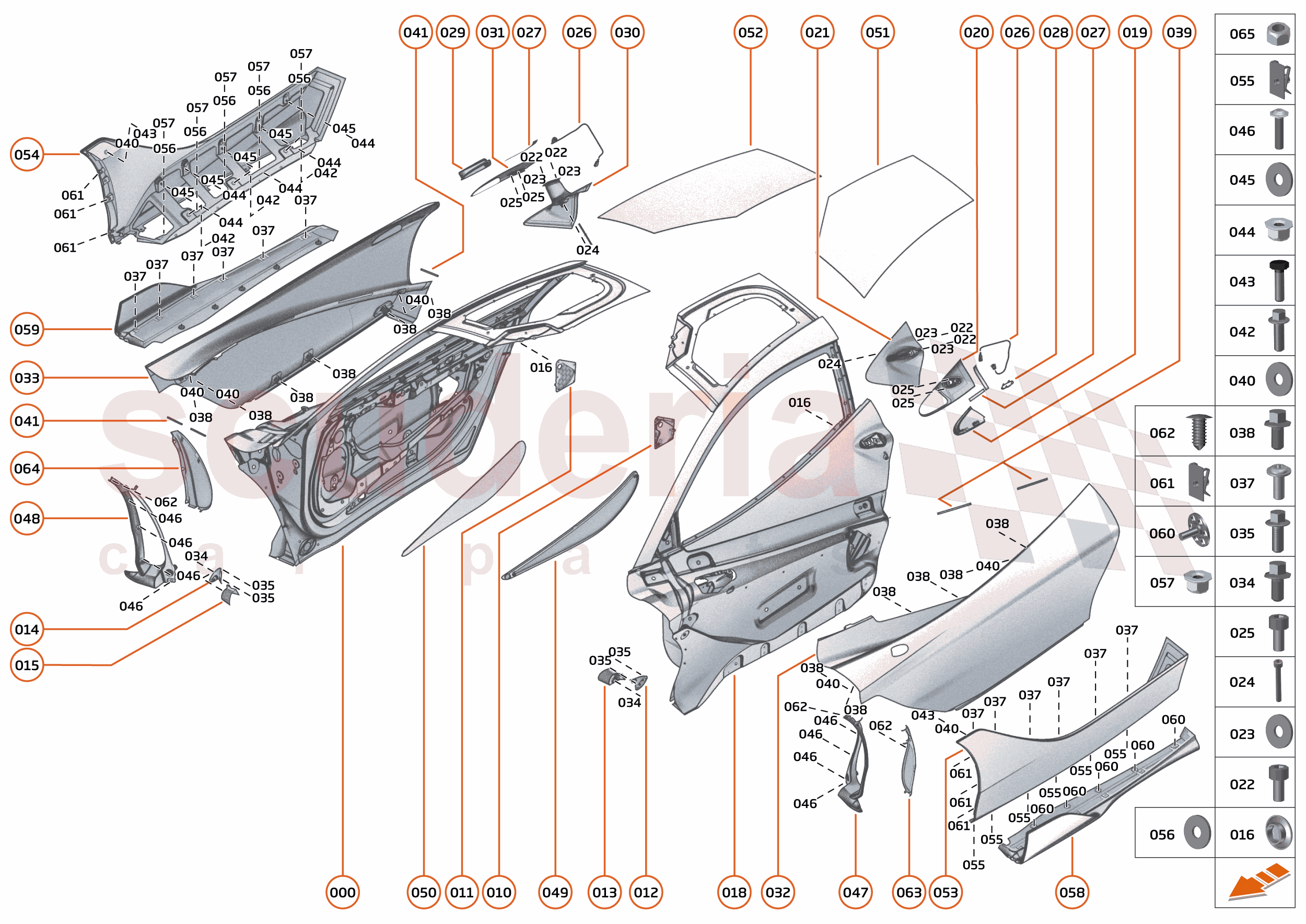 7 - CLOSURES - 7.4 - DOORS STRUCTURE of McLaren McLaren McLaren 765LT
