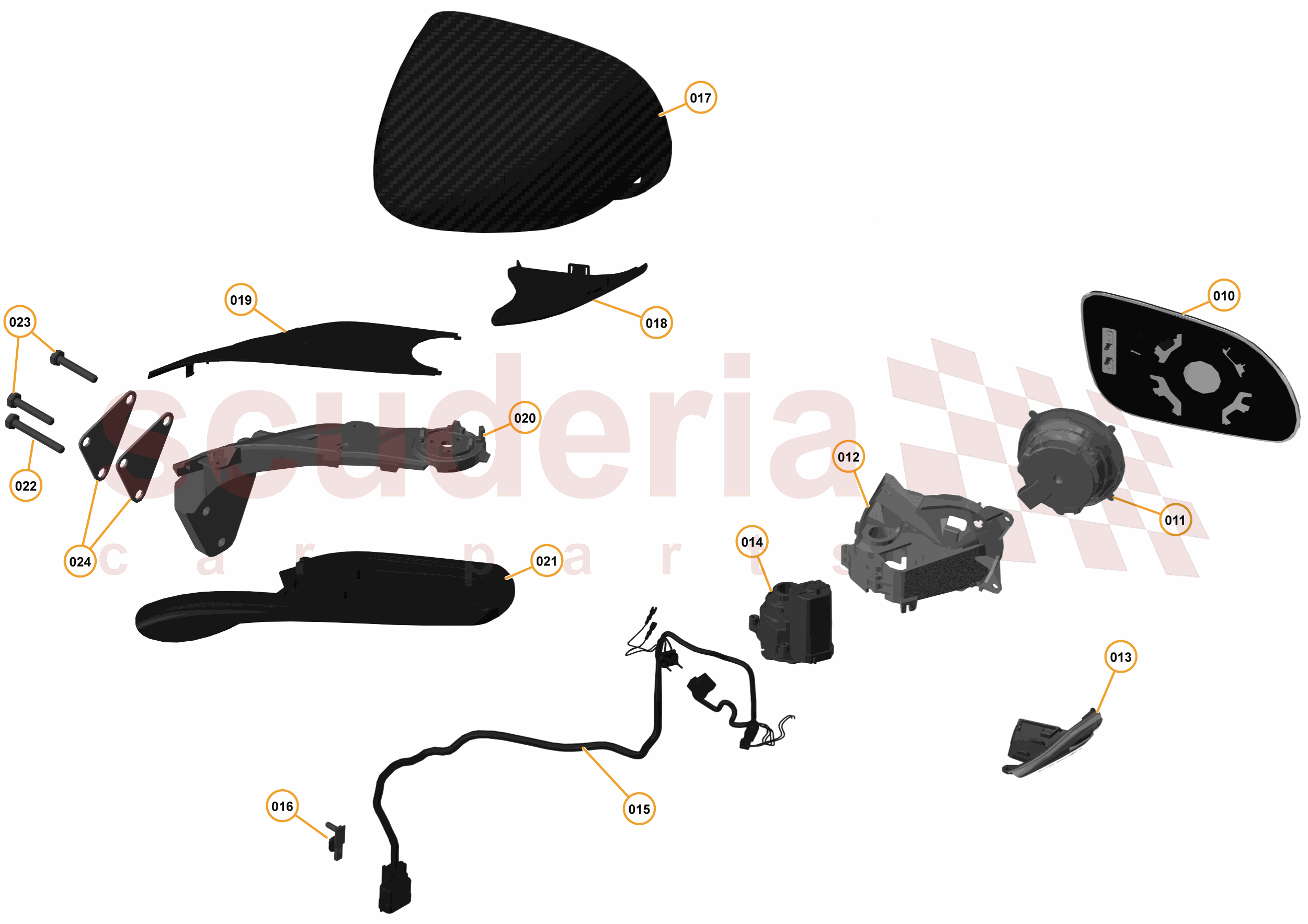 3 - A3 -CLOSURES - 3.7 - 03 - DOOR LH - SIDE MIRROR of McLaren McLaren McLaren 12C Coupe