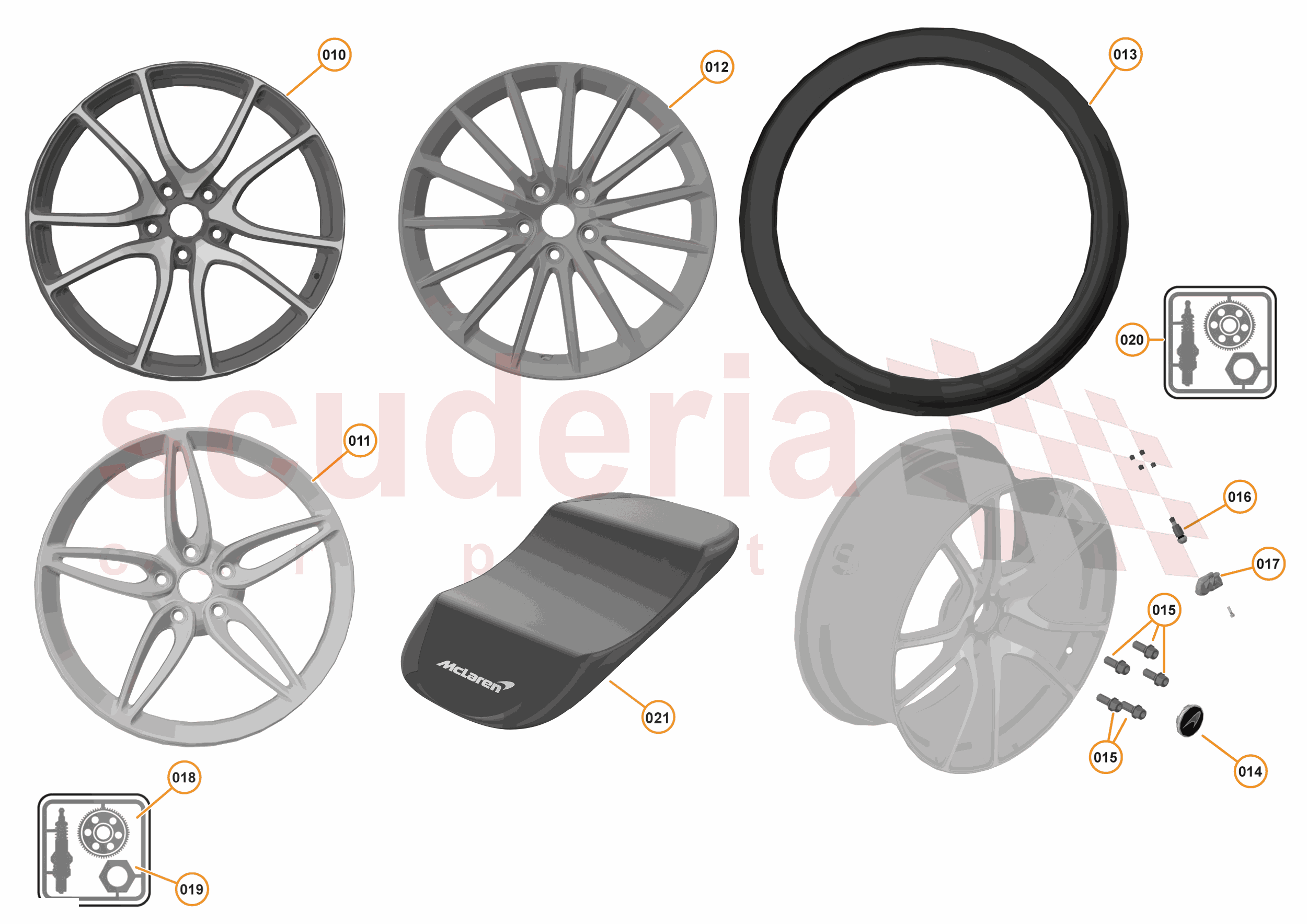 20 - SUSPENSION - WHEELS & TYRES REAR - 20.1 - WHEEL & TYRE ASSEMBLIES REAR of McLaren McLaren McLaren 570GT