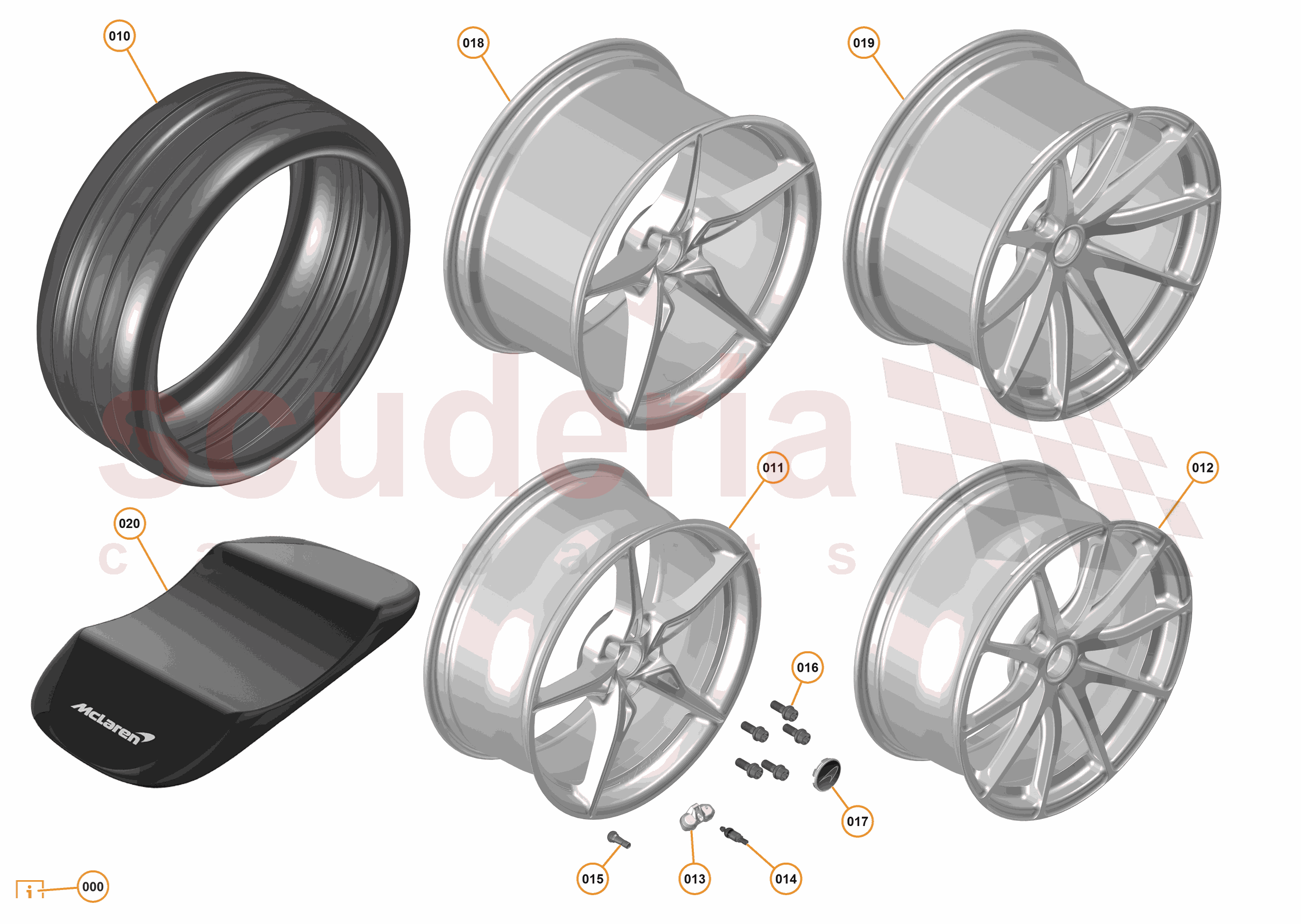 8 - B3 - WHEELS AND TYRES - 8.1 - 01 - WHEEL ASSEMBLY of McLaren McLaren McLaren 675LT Coupe