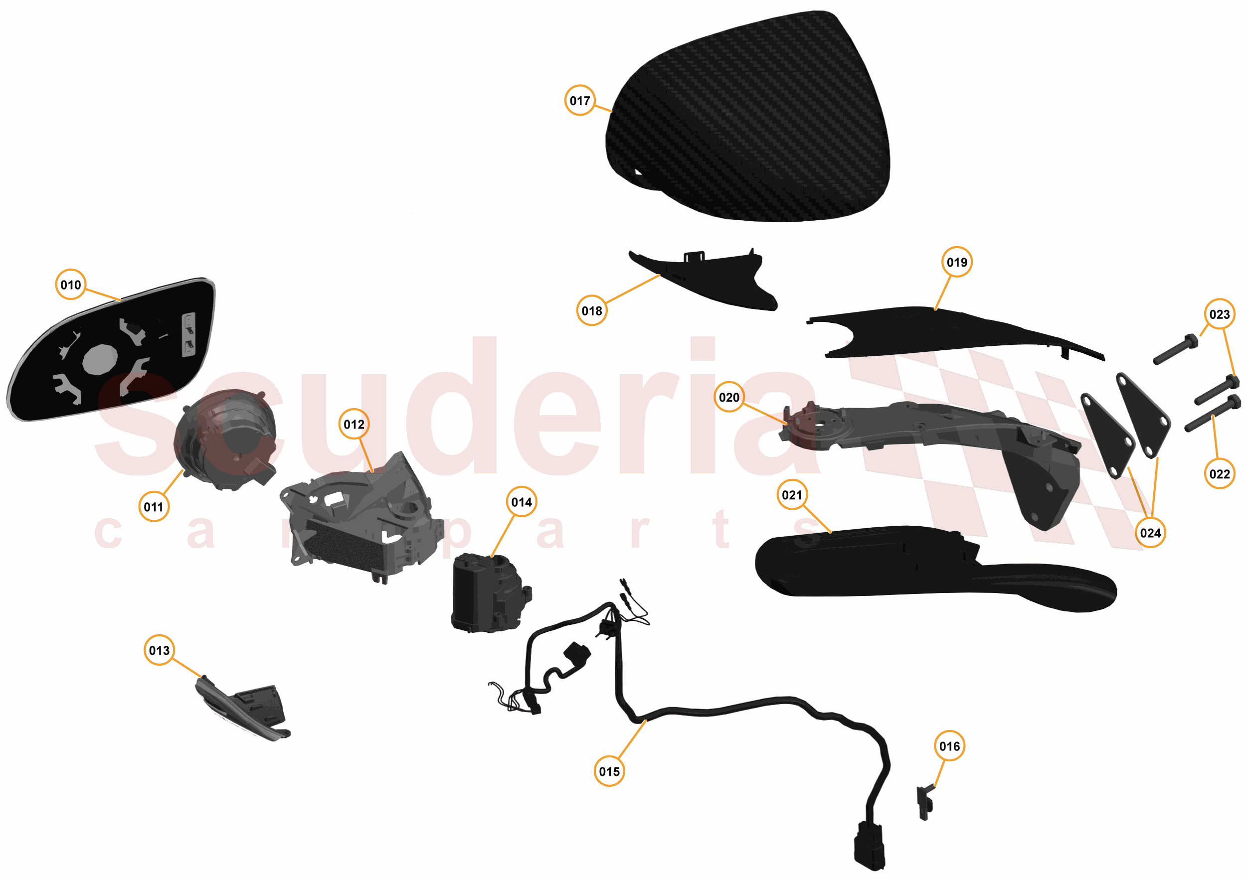 3 - A3 -CLOSURES - 3.4 - 02 - DOOR RH - SIDE MIRROR of McLaren McLaren McLaren 625C Coupe