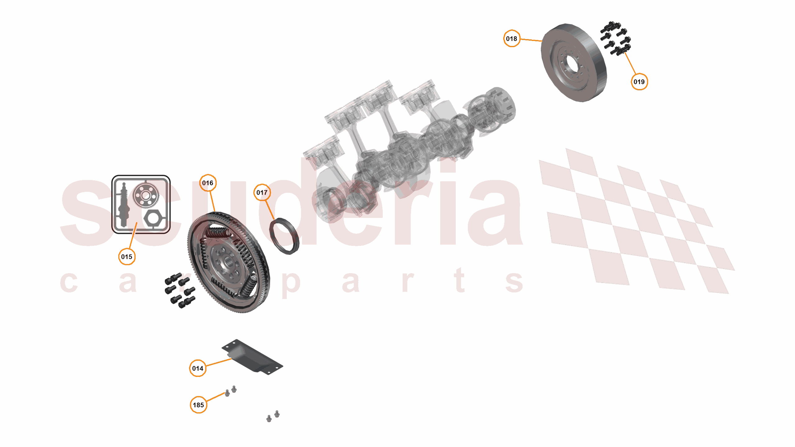 16 - F1 - POWER UNIT - 16.2 - 01 - POWER UNIT - FLYWHEEL + DRIVELINE DAMPER of McLaren McLaren McLaren 625C Spider