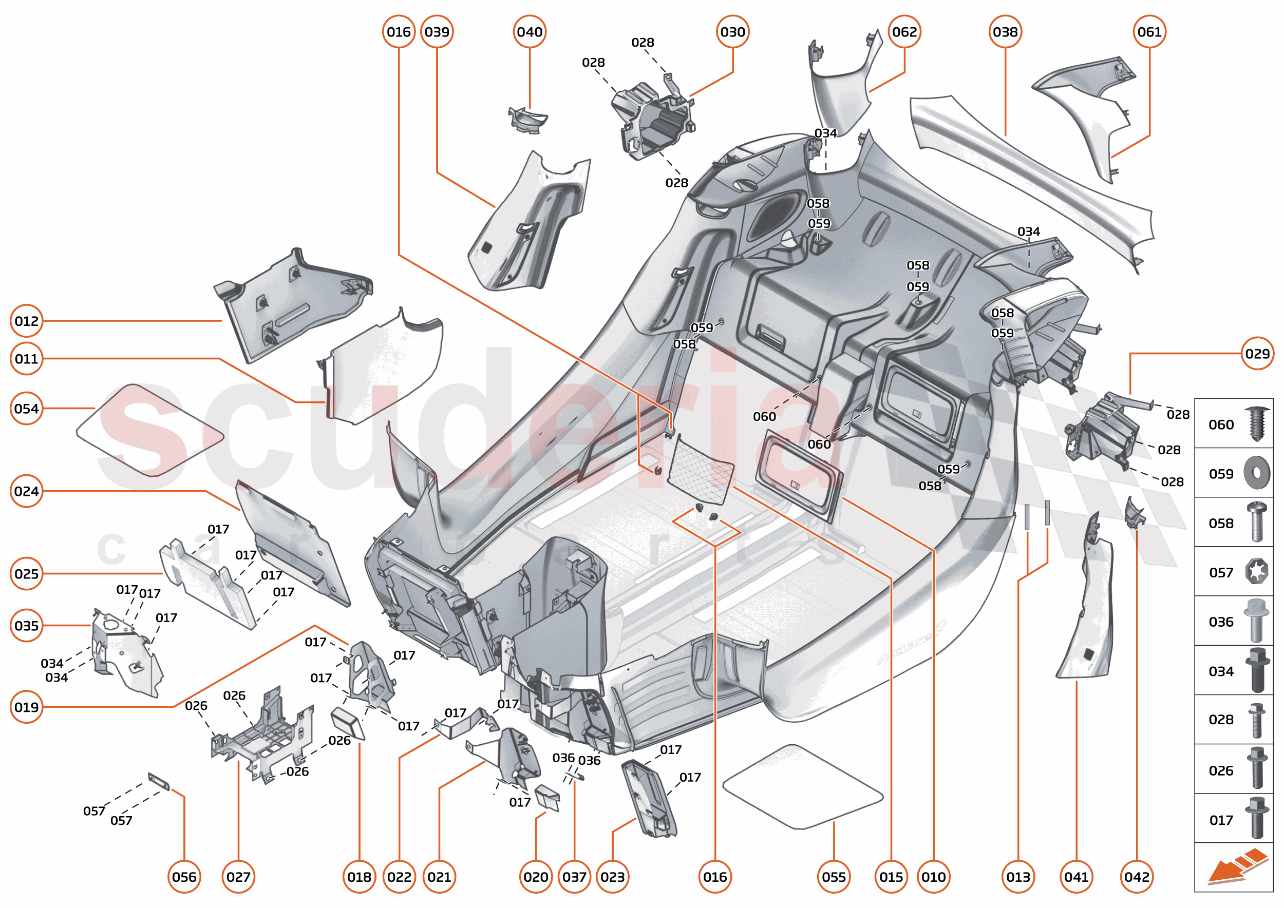 46 - INTERIOR SYSTEMS - 46.8 - LOWER & REAR TRIM of McLaren McLaren McLaren 620R
